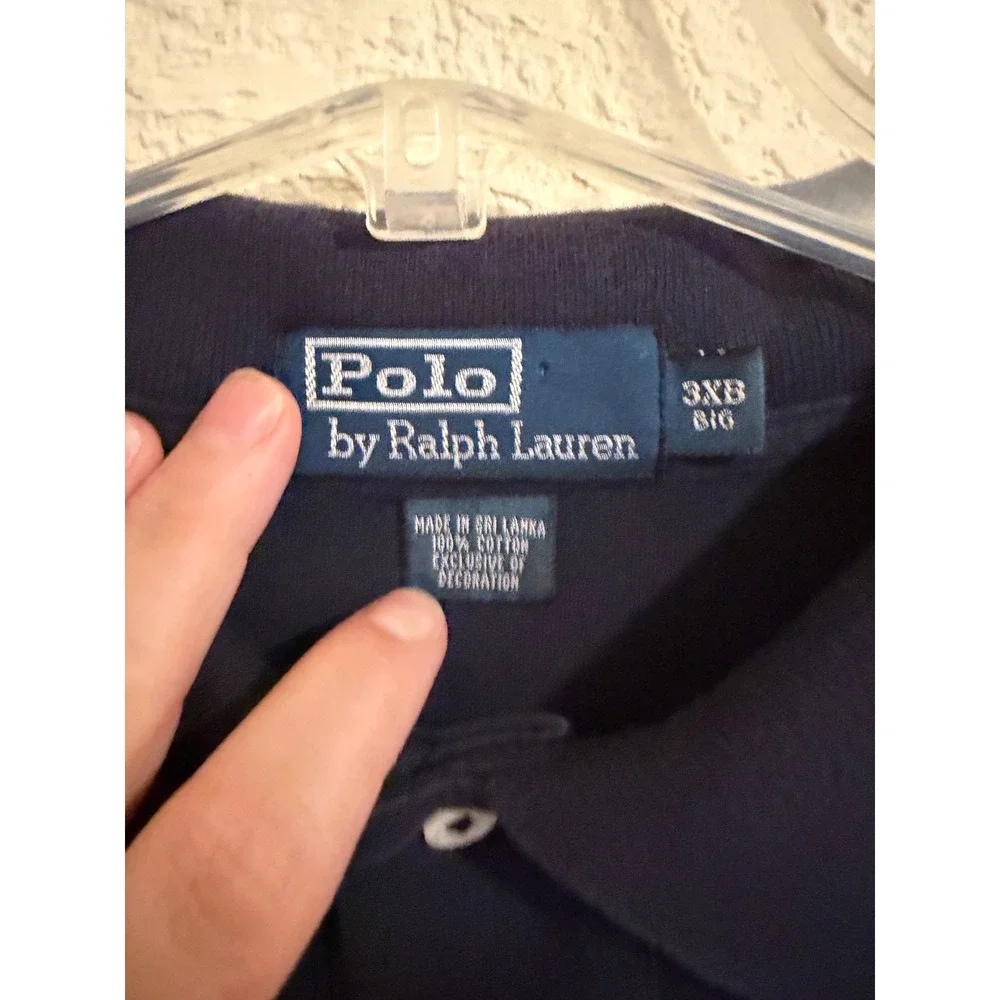 Polo Ralph Lauren Mens 3XB Big Navy Blue Short Sleeve Cotton Polo Shirt Red Pony